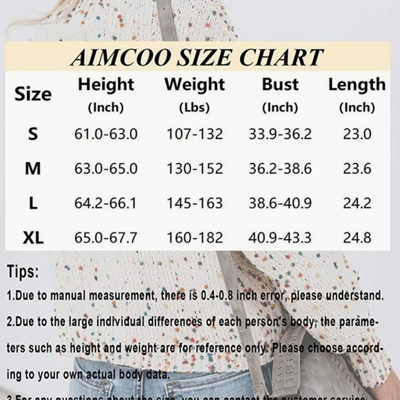 Aimcoo Winter White Long Sleeve Colored Confetti Dot Crewneck Sweater Size L - Picture 8 of 8